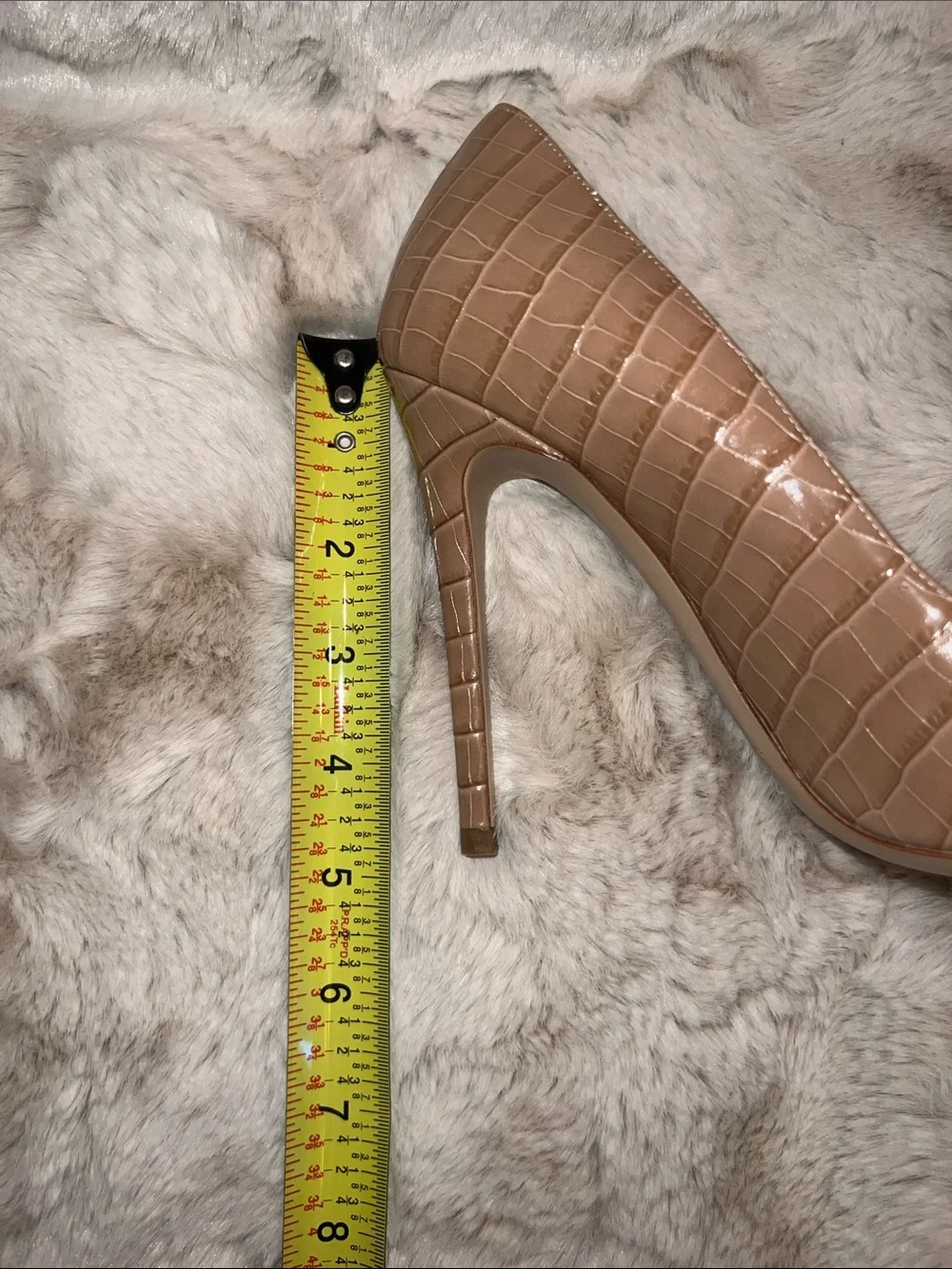 M. Gemi Nude Croc-Embossed Pointed Toe Stiletto Pumps